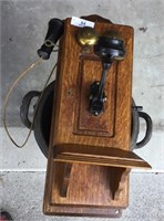 Antique Oak Wall Phone