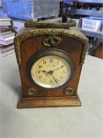 German Made Antique Wood Case Alarm Clock