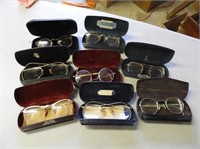 8 Pair of Antique Glasses with Cases
