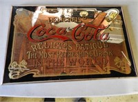 Coca Cola Mirror Sign, 18" x 12"