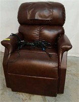 Brown Leather Electric Lift Recliner W14