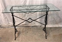 Glass Top Iron Framed Table P10
