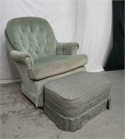 Tea Green Rocking Chair with Footstool U9