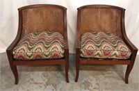 2 Cane Back Chairs With Cushions P2A