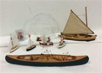 Miniture Boat Lot! Canoe, Sail Boats & More! 11A