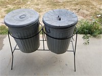 L- TRASH CANS WITH HOLDER