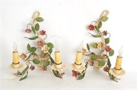 Pair wall sconces - floral