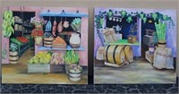 2 Giant Kitchen Theme Canvas Paintings 12F