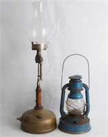 Antique oil lamp and kerosene lantern