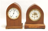 Two Antique Mantle Steeple clocks