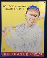 BABE RUTH BIG LEAGUE CHEWING GUM METAL SIGN