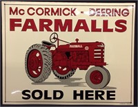 MCCORMICK DEERING FARMALL SOLD HERE METAL SIGN