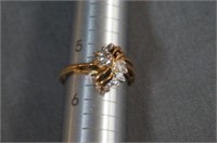 10k Gold and Diamond Filigree Ring