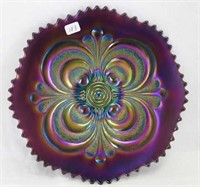 Scroll Embossed 9" plate - purple
