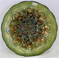 M'burg Seaweed 9" low IC shaped bowl - green