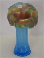 Concave Flute JIP 8 1/2" vase - blue opal