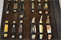12 Vintage Collectible Knives & Leather Case