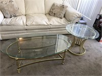 Brass Coffee Table and Side Table