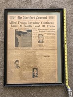 The Hartford Courant Vintage Framed News Paper