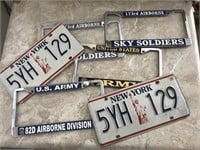 Vintage License Plates and Military Covers