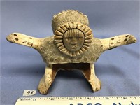 5 1/2" x 7" x 5" fossilized bone vertebrae carved