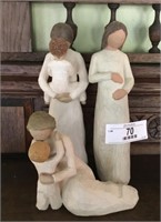 (3) Willow Tree Hand Carved figures