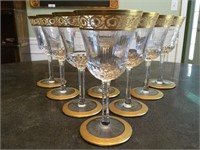 (8) St. Louis Crystal Thistle Pattern Wine Glass