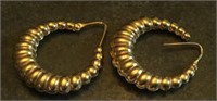 Pair of 18k gold estate earrings