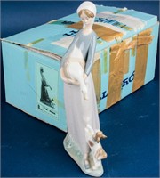 Retired Lladro Figurine “Girl with Goose and Dog”
