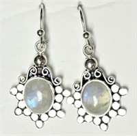 Sterling silver moonstone drop earrings