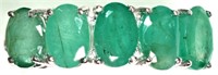 10K White gold natural emerald five-stone ring,
