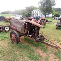 Exposed cylinder orchard sprayer w/wooden tank