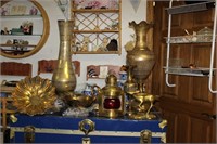 Malaysian tall brass vases