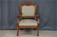 Antique Victorian Carved Wood Parlor Chair