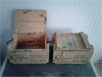> 2 wood ammo boxes / crates