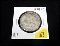 1891-CC Morgan dollar, AU