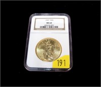 1927 $20 Gold Saint Gaudens Double Eagle, NGC slab