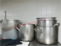 (9) Commercial Stock Pots & Utensils