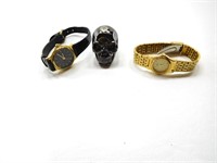 Jewelry - 4 watches and a skull ring