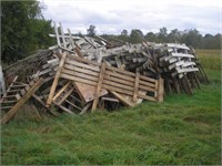 Very Large Lumber & Post Pile in Field