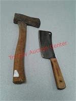 Old Hickory meat cleaver and Hatchet