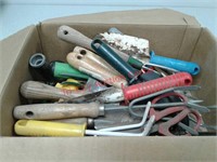 box of gardening tools