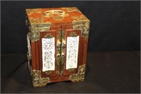 Chinese Teakwood Trinket Box with Brass Hardware