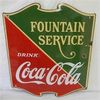 1934 DRINK COCA-COLA FOUNTAIN SERVICE SSP SIGN