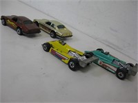 TOYS - LOT OF 4 VINTAGE BLACK WALL HOT WHEELS CARS