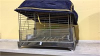 Vintage chrome bird cage with night cover ,