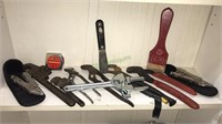 Group of tools including pipe wrenches,