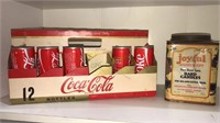 Vintage 12 pack Coca-Cola carton with the five