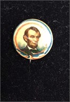 Abraham Lincoln pin back, from mail order flag