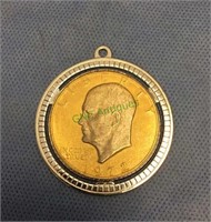 1972 US Eisenhower one dollar coin pendant with